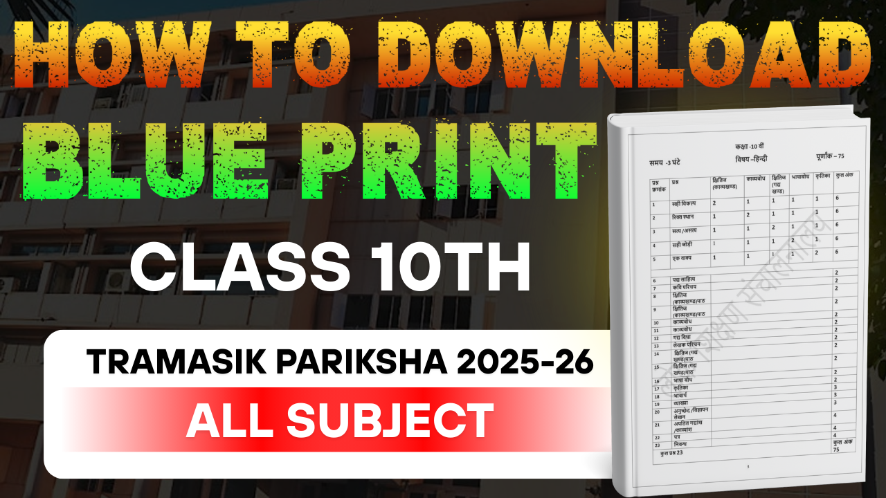 एमपी बोर्ड त्रैमासिक परीक्षा Blue print 2025-26 | How to Download Blue ...